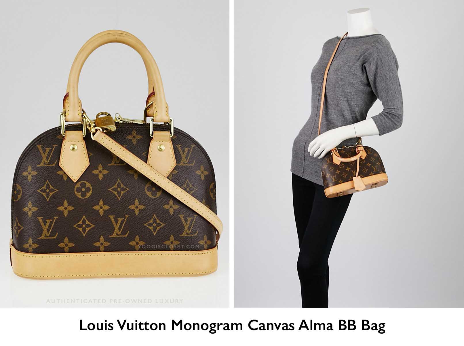 Authentic Louis Vuitton Monogram Canvas Alma BB Crossbody Bag | YoogisCloset.com